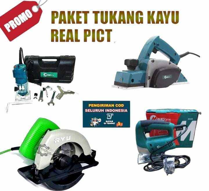 Promo Paket Tukang Kayu Mesin Circular Saw Potong Kayu Ryu Mesin Jigsaw Mailtank Mesin