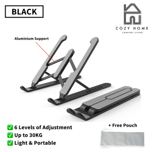SG Laptop Stand Notebook Foldable Adjustable Height Aluminium Portable Holder Ergonomic