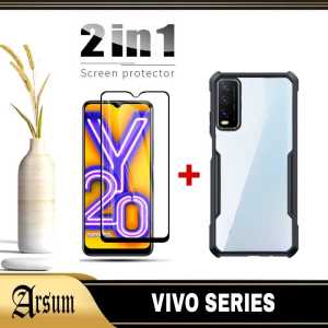 Case Transparan VivoY20 Y20i Y20s Y21s Y12s Y33s Softcase Cover Airbag Free Tempered Glass Layar
