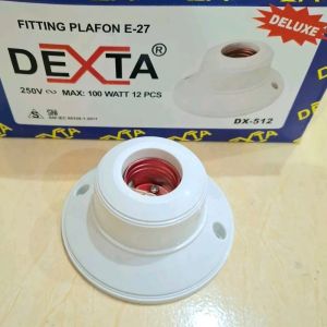DEXTA Fitting Plafon Bulat Besar Putih Fiting Tempel Plafon Kuningan SNI DX-512 Deluxe
