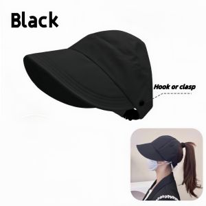 Mask-Friendly Women Sun Hat UPF50+ Wide Brim Cap with Mask Buckle Adjustable Quick Dry Cooling Hat