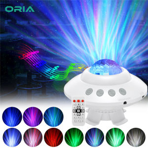 ORIA Starry Sky Projector Light Bluetooth Star Projection Lamp Colorful Night Light Galaxy Laser Light With Speaker and Remote Adjustable Brightness and Timer Aurora Light Projector