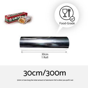 Lacys Aluminium Foil Heavy Duty - 1 Roll | 30cm x 7.62m | Heat Retention | Tear-resistant | Multi-Purpose