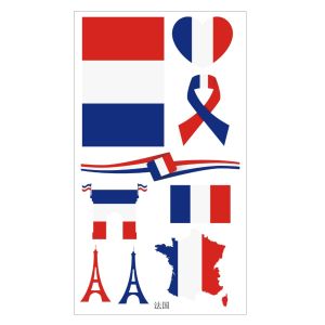 10Pcs Soccer Game Fan Cheer Temporary Tattoo World Flag Sticker for Face Arm Body Waterproof