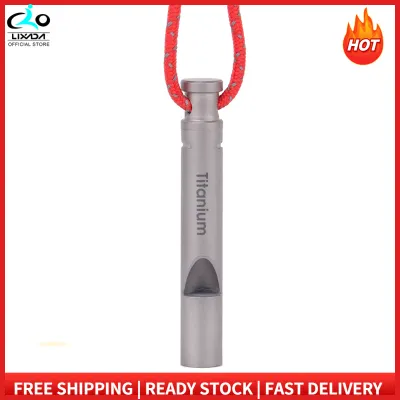 Lixada Ultralight Titanium Emergency Whistle with Cord Outdoor Survival Camping Hiking Exploring