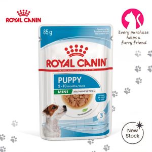 Royal Canin Mini Puppy Wet Food 85g Pouch | Premium Gravy Chunks for Small Breed Puppies up to 10 Months Old | Healthy Brain & Immune System Support Formula Dog Food | Authentic Royal Canin Size Health Nutrition [New Stock]