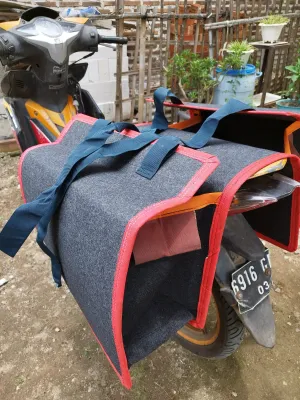 Tas motor / Tas obrok / Kurir / Bronjong motor / Keranjang motor Bahan zippo