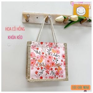 Túi cói minitúi xách đẹp mẫu 2024túi xách nữ in họa tiết vintage hàng đẹp phù hợp đi làm đi chơi -ethegioiso