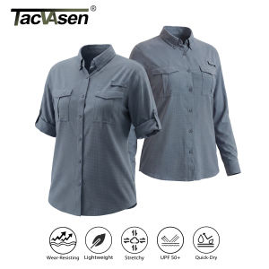 TACVASEN Phụ nữ UPF50 + Nhanh khô Đi bộ đường dài Câu cá Áo dài tay Nút xuống Áo sơ mi cắm trại Áo chống nắng thoáng khí2026