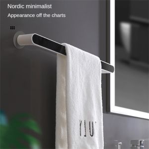 【Ready Stock】Punch-free Toilet Bathroom Suction Cup Hanger Bath Towel Shelf Nordic Simple Creative Single-pole Towel Rack