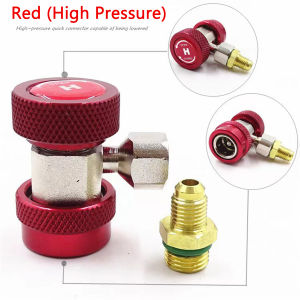 R134a Cặp van nạp ga điều hòa Van nạp ga điều hòa cao áp và hạ áp cho xe hơi Đầu ráp nối nhanh