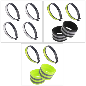 4pcs phản quang quần đi xe đạp dây đeo xe đạp băng chân thể thao đêm mắt cá chân vành đai tăng cường đêm visibilities và thoải mái