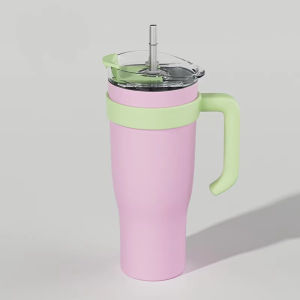 Gift SG Ready Stock 40oz Handle  Large Capacity Vacuum Insulated Stainless Steel Coffee Vehicle-Mounted Ice Buster Cup Drinkware Flask