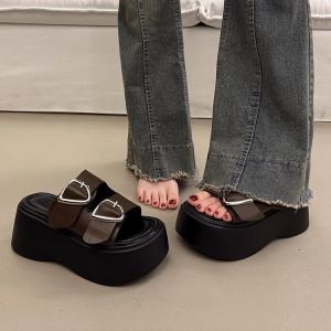 Free Shipping WomenS Thick-Soled Summer Sandals Height-Increasing Platform Soft-Soled Casual Slip-On Sandals 2026 New Model With Belt Buckle