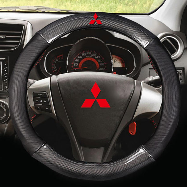 Shades Of Tuning Perforated Leather Steering Wheel Cover For Mitsubishi L200 – Black, Double Stitching, DIY Kit