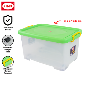 SHINPO Kontainer Plastik Dengan Roda Ricco Container Box Kotak Penyimpanan SPO-SIP-112-CB-45
