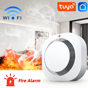 PUSAT Earykong Tuya Detector Alat Pendeteksi Asap Alarm Kebakaran otomatis rumah gedung WiFi 85dB