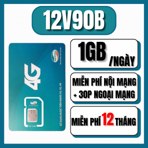 Sim Viettel 4G Đăng Ký Gói Cước V90B Data 1GB/ngày Miễn Phí Gọi Nội Mạng Dưới 10 Phút Miễn phí 30 Phút Gọi Ngoại Mạng | FREESHIP - CHƯA KÍCH HOẠT