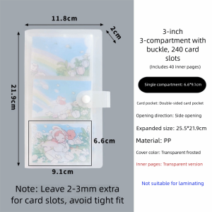 BKIJJ 3inch PP Collect Book Multi-pockets Frosted Interstitial Card Collection Book High Quality INS Photocard Binder Holder Gifts