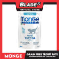 Monge Monoprotein Pate Wet Cat Food In Pouch For Kitten, Grain Free 85g (Pate Trota, Trout). 
