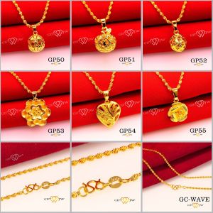 Pos Dari KL- GP50 Rantai Emas Korea/Rantai Emas Plated/Rantai Leher Emas 45cm/Loket Emas/Gold Necklace