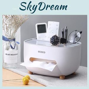 SKYDREAM - Ecoco Modern Design Tissue Box / Multi-function Remote Control Storage Box Kotak Tisu Box