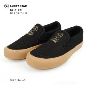 Sepatu Sneaker Slip On - Lucky Star - Slip On - Black Gum