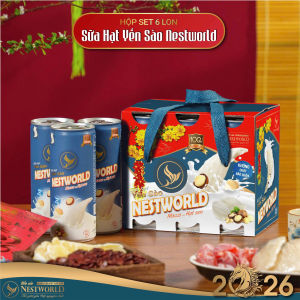 QUÀ TẾT 2026-[SET 6 LON] SỮA HẠT YẾN SÀO NESTWORLD MACCA VÀ HẠT SEN