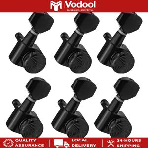 6Pcs Guitar String Pegs Reusable Black Locking Tuners Sealed Machine Heads Tuners for Acoustic Or Electric Guitar