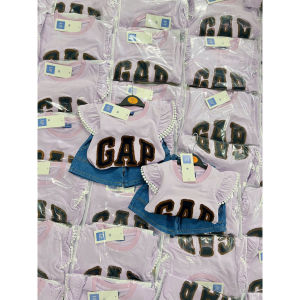 VN A613  RUFFLES GIRLS KIDSWEAR OOTD DENIM SKORT TERNO  PURPLE 1-7YO