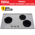 RINNAI RB-3Si 3-BURNER BUILT-IN STAINLESS STEEL GAS HOB. 