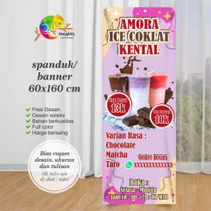 Cetak Spanduk Banner Ice Coklat Kental model Pink