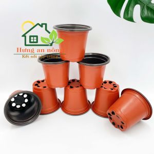 CNTL1 - Sét 50 cái chậu nâu tròn ươm trồng cây giống nhựa PP size 9x8cm - xem trong mô tả