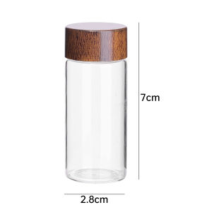 Feelife chai thủy tinh nhỏ kính tự làm gỗ nắp lưu trữ container Ống xách tay Cà Phê Hộp kín kẹo lọ gia vị