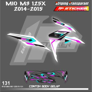 MIO M3 125X 2014 - 2015 (COD) STIKER STRIPING MOTOR YAMAHA MIO M3 125X 2014 - 2015 - STIKER LIST SIMPLE WARNA VARIASI DESAIN RACING HOLOGRAM DAN TRANSPARAN BISA COD IP KODE R-131 IP PROJECT