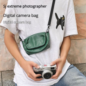 【NEW F】Camera Bag Suitable for Fuji Mirrorless Ricoh Sony Black Card CCD Digital Camera Soft Leather Shoulder and Crossbody Storage Bag
