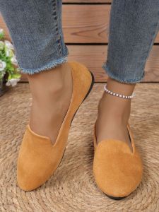 Free Shipping Plus-Size WomenS Casual Flats Korean Style New Spring/Autumn Collection Shallow-Toe Flat-Soled Pointed-Toe Suede Low-Heeled WomenS Shoes Shallow-Toe Flat-Soled Pointed-Toe Suede Low-Heeled WomenS Shoes