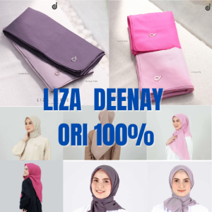 HIJAB DEENAY LIZA NATURAL/ABU  TUA JAHIT TEPI BORDIR DAN PIN PLAT D DALAM SATU HIJAB VOAL ULTRAFINE JILBAWANITACANTIK