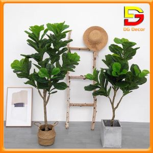 Cây Giả Cây Bàng Singgapo cao 1m2 với 5 nhánh to trang trí nhà cửa nhà hàng khách sạn sang trọng