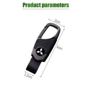 Gantungan Kunci Pinggang Kulit Mobil Mitsubishi Logo Leather Car Keychain
