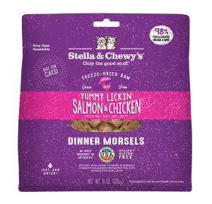 Stella & Chewys Freeze-Dried Cat Dinner Morsels – Yummy Lickin’ Salmon & Chicken Raw Diet Cat Food
