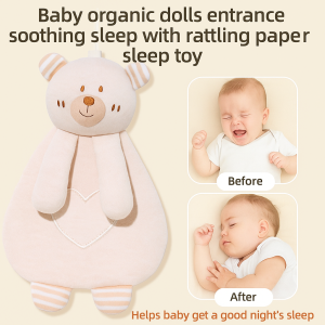 Baby soothing towel organic entrance doll sleeper with rattling toys sleep soothing towel