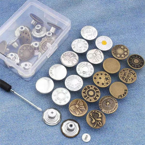 20pcs/set jeans button kancing jeans logam Dapat dilepas dan digunakan kembali kancing celana jeans