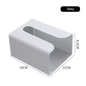 Wall Mounted Multiple-uses Tissue Holder Box Self Adhesive Paper Napkin Storage Box for Office Kitchen Home Organizer