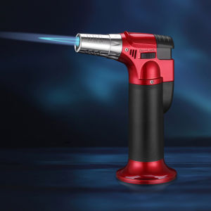 Torch Cigar Lighter Gas Blow Flame Gun Lighter Fluid Auto Ignition Jet Burner gas flame brazing gun tool Refillable jet torch Windproof lighter with safety switch for baked goods Kitchen Cooking Outdoor Camping BBQ