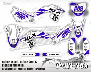 Stiker KLX BF 150 decal setiker KLX BF stiker motor MOTIF SUPERMOTO HITAM Cutting Hologram A3-680 A3-678