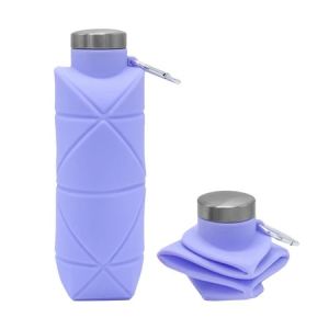 700ml Collapsible Silicone Sports Water Bottle with Karabiner Clip Foldable Travel Hydration Cup
