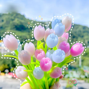 10Pcs/Lot Black 0.5mm Gel Pens Tulip Changes Color Creative Flower Pens