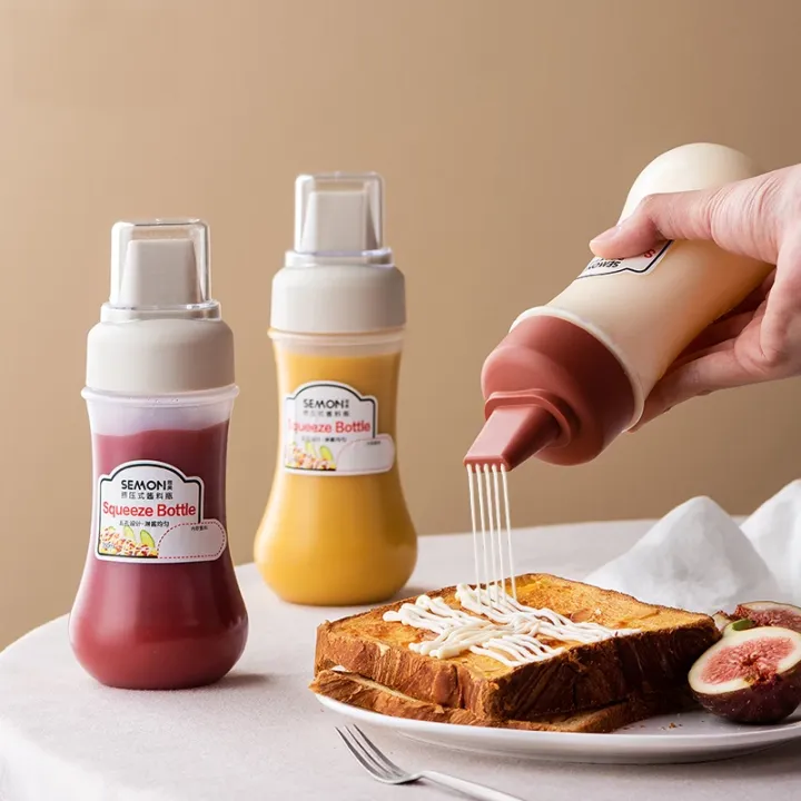 Zhujiehigh 5 Pcs Squeeze Condient Bottles, Plastic Sauce Seasoning