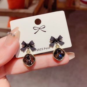 Anting Wanita Korea Pita Bisa Untuk Hijab Fashion Stud Drop Earrings Tusuk Tindik Anti Karat HS E25